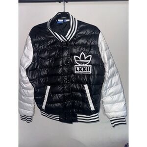 Adidas Black and White Men's Puffer Jacket